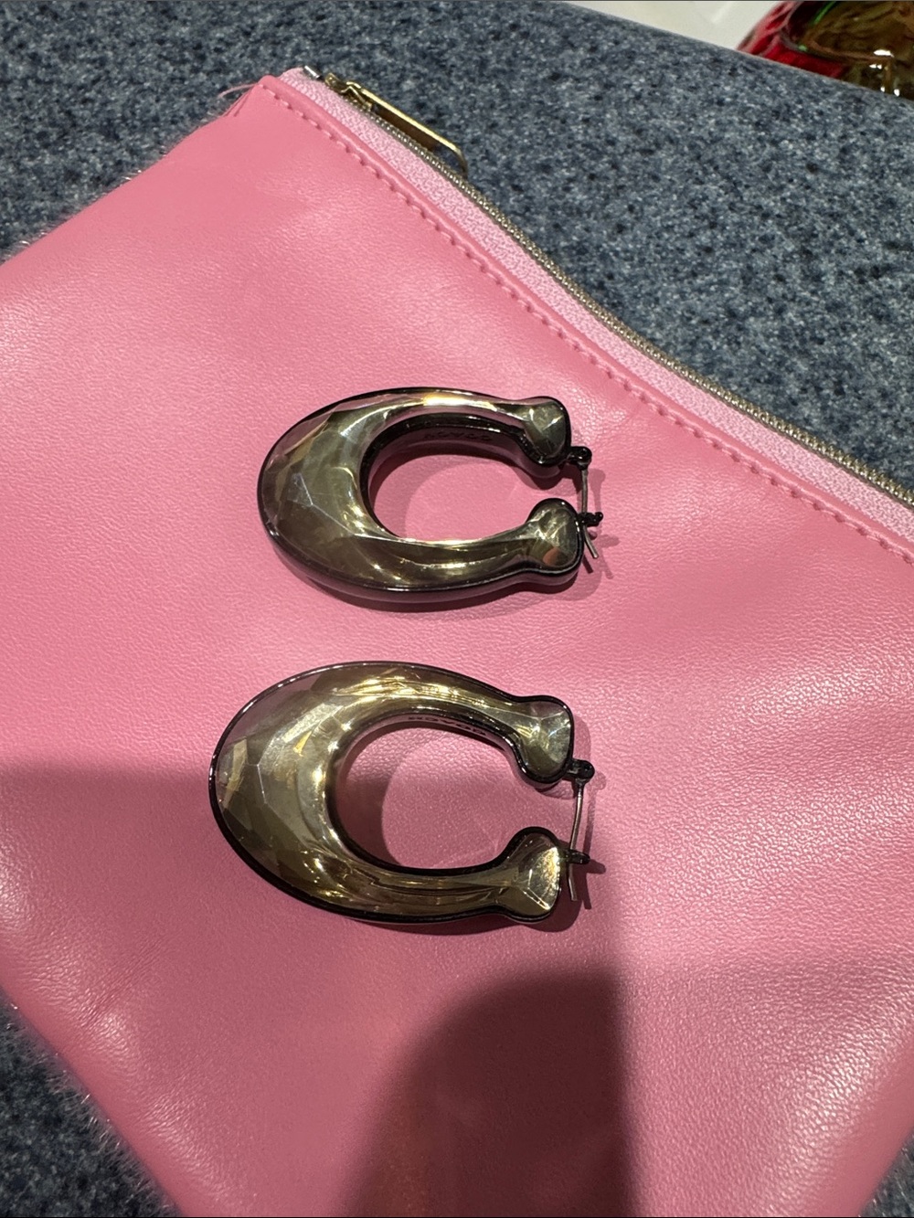 Coach Chunky Gold Hoop Earrings